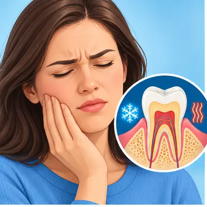 Hot and cold tooth sensitivity illustration
